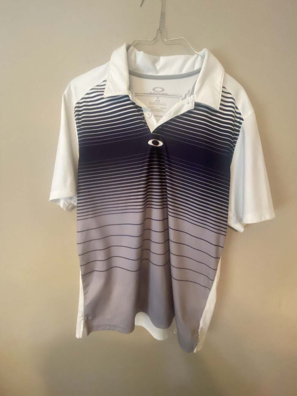 Oakley O Hydrolix Gradient Striped Performance Golf Polo Shirt